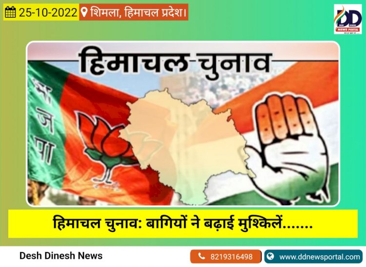 हिमाचल चुनाव: बागियों ने बढ़ाई मुश्किलें.......  25 अक्तूबर 2022- पाँवटा साहिब से आज का खबरनामा  ddnewsportal.com