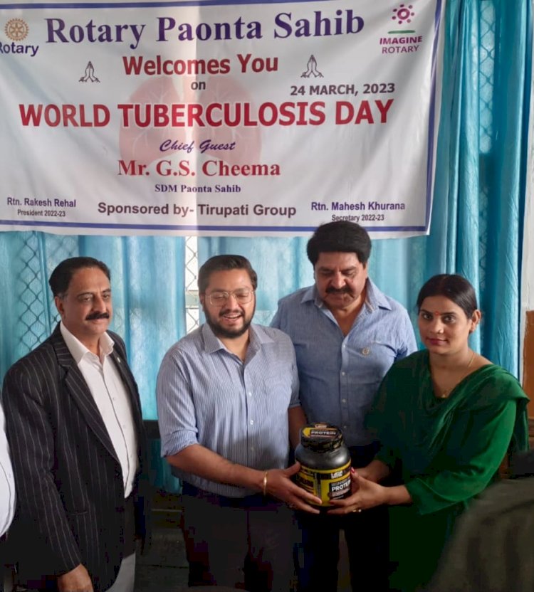 Paonta Sahib: 550 TB रोगियों को तिरुपति ग्रुप का प्रोटीन पाउडर  ddnewsportal.com