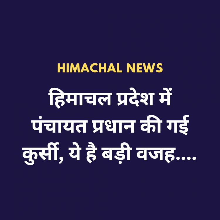 Himachal News: पंचायत प्रधान की गई कुर्सी, ये है बड़ी वजह... ddnewsportal.com