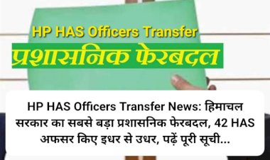 HP HAS Officers Transfer News: हिमाचल सरकार का सबसे बड़ा प्रशासनिक फेरबदल, पढ़ें पूरी सूची... ddnewsportal.com