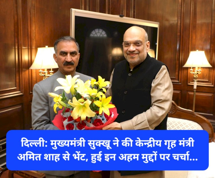 दिल्ली: मुख्यमंत्री सुक्खू ने की केन्द्रीय गृह मंत्री अमित शाह से भेंट, हुई इन अहम मुद्दों पर चर्चा... ddnewsportal.com