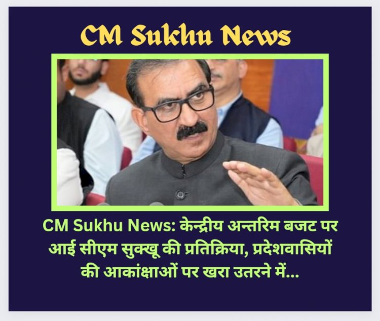 CM Sukhu News: केन्द्रीय अन्तरिम बजट पर आई सीएम सुक्खू की प्रतिक्रिया... ddnewsportal.com