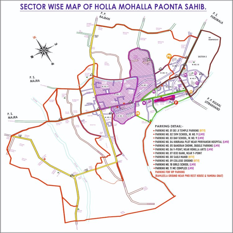 Paonta Sahib: होला महल्ला पर आ रहे हैं पाँवटा साहिब तो ये नक्शा जरूर देख लें, बचाएगा आपको ट्रैफिक जाम से ddnewsportal.com
