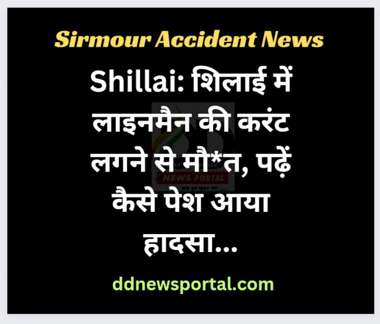 Shillai: शिलाई में लाइनमैन की करंट लगने से मौ*त, पढ़ें, कैसे पेश आया हादसा... ddnewsportal.com