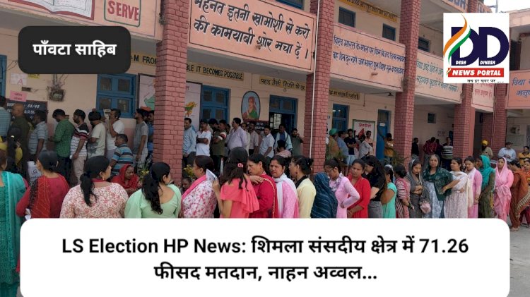 LS Election HP News: शिमला संसदीय क्षेत्र में 71.26 फीसद मतदान, नाहन अव्वल... ddnewsportal.com