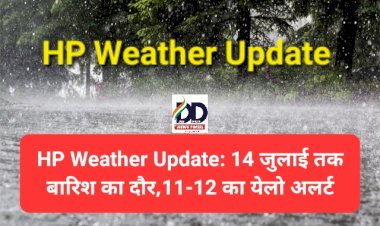 HP Weather Update: 14 जुलाई तक बारिश का दौर,11-12 का येलो अलर्ट  ddnewsportal.com