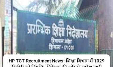 HP TGT Recruitment News: शिक्षा विभाग में 1029 टीजीटी को नियुक्ति, निदेशक की ओर से आदेश जारी  ddnewsportal.com