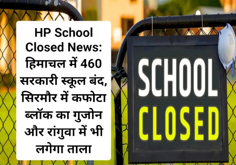 HP School Closed News: हिमाचल में 460 सरकारी स्कूल बंद  ddnewsportal.com