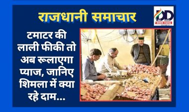 राजधानी समाचार: टमाटर की लाली फीकी तो अब रूलाएगा प्याज, जानिए शिमला में क्या रहे दाम...  ddnewsportal.com