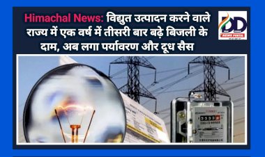 Himachal News: विद्युत उत्पादन करने वाले राज्य में एक वर्ष में तीसरी बार बढ़े बिजली के दाम, अब लगा पर्यावरण और दूध सैस ddnewsportal.com