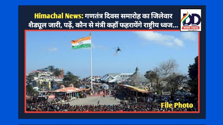 Himachal News: गणतंत्र दिवस समारोह का जिलेवार शैड्यूल जारी, पढ़ें, कौन से मंत्री कहाँ फहरायेंगे राष्ट्रीय ध्वज...  ddnewsportal.com