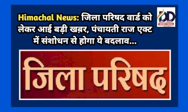 Himachal News: जिला परिषद वार्ड को लेकर आई बड़ी खब़र, पंचायती राज एक्ट में संशोधन से होगा ये बदलाव... ddnewsportal.com