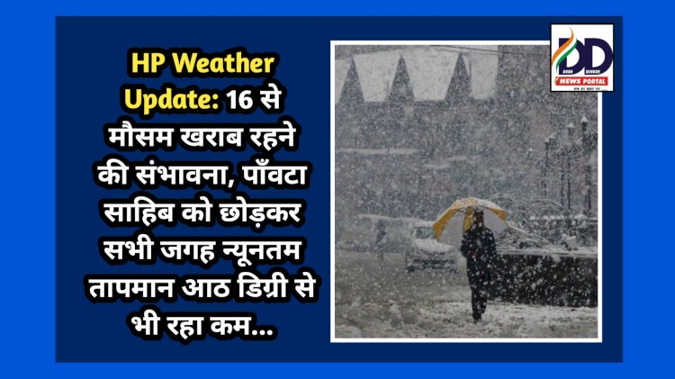 HP Weather Update: 16 से मौसम खराब रहने की संभावना  ddnewsportal.com