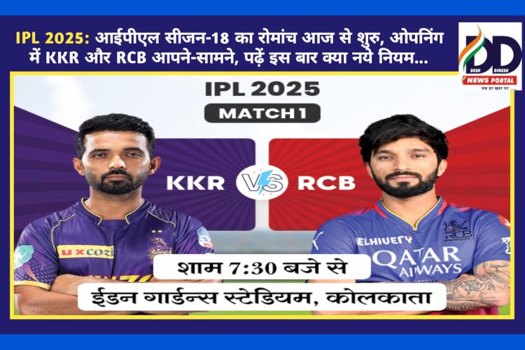 IPL 2025: आईपीएल सीजन&#45;18 का रोमांच आज से शुरु, ओपनिंग में KKR और RCB आपने&#45;सामने ddnewsportal.com