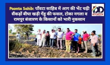Paonta Sahib: पाँवटा साहिब में आ*ग की भेंट चढ़ी सैंकड़ों बीघा खड़ी गेंहू की फसल, टोका नगला व रामपुर बंजारण के किसानों को भारी नुकसान  ddnewsportal.com