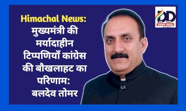 Himachal News: मुख्यमंत्री की मर्यादाहीन टिप्पणियाँ कांग्रेस की बौखलाहट का परिणाम: बलदेव तोमर ddnewsportal.com