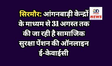 सिरमौर: आंगनबाड़ी केन्द्रों के माध्यम से 31 अगस्त तक की जा रही है सामाजिक सुरक्षा पेंशन की ऑनलाइन ई-केवाईसी  ddnewsportal.com