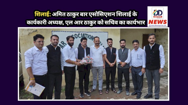शिलाई: अमित ठाकुर बार एसोसिएशन शिलाई के कार्यकारी अध्यक्ष, एल आर ठाकुर को सचिव का कार्यभार ddnewsportal.com