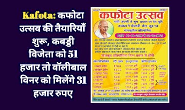 Kafota: कफोटा उत्सव की तैयारियाँ शुरू, कबड्डी विजेता को 51 हजार तो वाॅलीबाल विनर को मिलेंगे 31 हजार रुपए  ddnewsportal.com